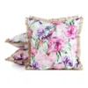 Waterdichte Tuinkussenhoes met Franjes - Roze & Paarse Bloemen