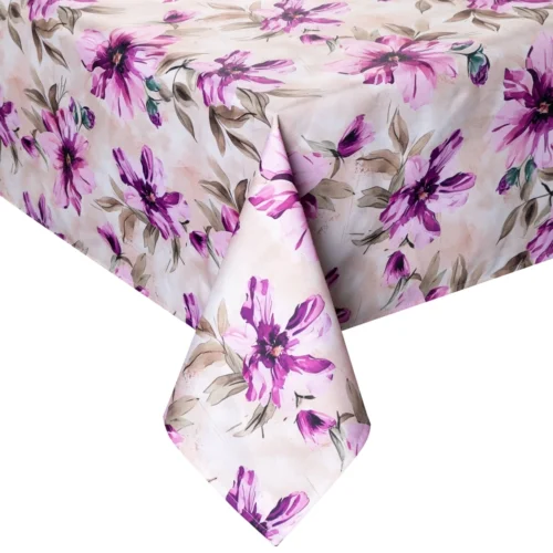 OKP01-1-O1 Waterdicht Tafelkleed - Beige met Roze Bloemen (140x220)