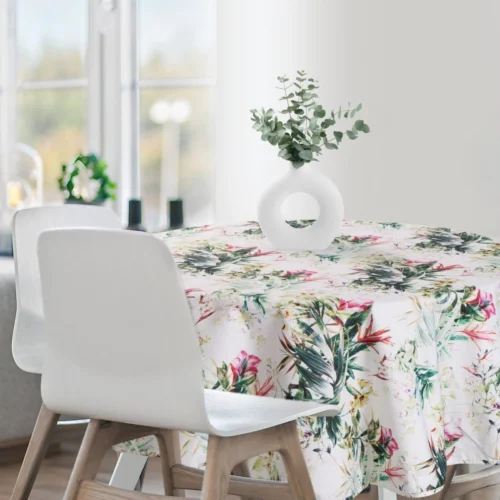 OKP03-1-O1 Waterdicht Tafelkleed Rond - Tropisch (150cm)