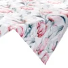 Waterdicht Tafelkleed Vierkant - Wit/Roze/Groene Bloemen (85x85)