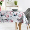 Waterdicht Tafelkleed - Wit/Roze/Groene Bloemen (140x220)