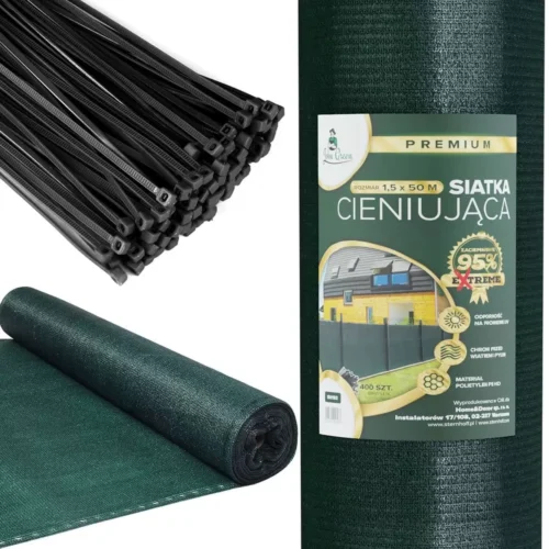 SIAB-02 Siatka cieniująca maskująca na ogrodzenie 1,5x50m 140g/m SIAB-02