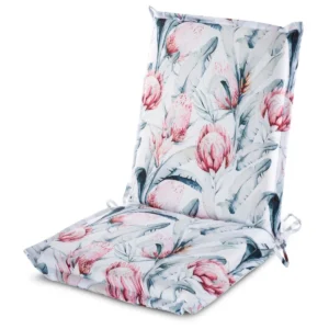 Waterdicht Tuinkussen - Wit met Roze Bloemen (45x90)