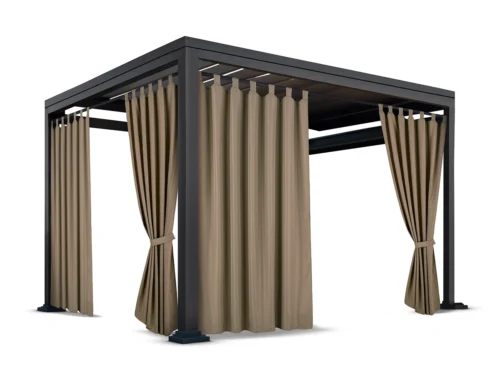 ZMOA-03 Waterdicht Tuingordijn met Lussen - Taupe (220cm hoog)