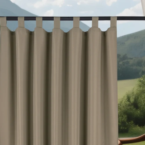 ZMOA-03b Waterdicht Tuingordijn met Lussen - Taupe (220cm hoog)