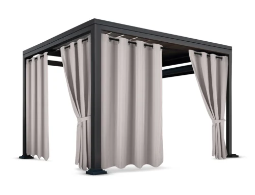 ZMOC-01 Waterdicht Buitengordijn met Ringen - Beige (200cm hoog)