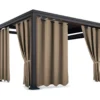Waterdicht Buitengordijn met Ringen - Taupe (200cm hoog)