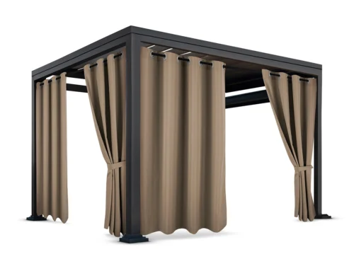 ZMOC-03 Waterdicht Buitengordijn met Ringen - Taupe (200cm hoog)