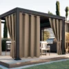 Waterdicht Buitengordijn met Ringen - Taupe (200cm hoog)