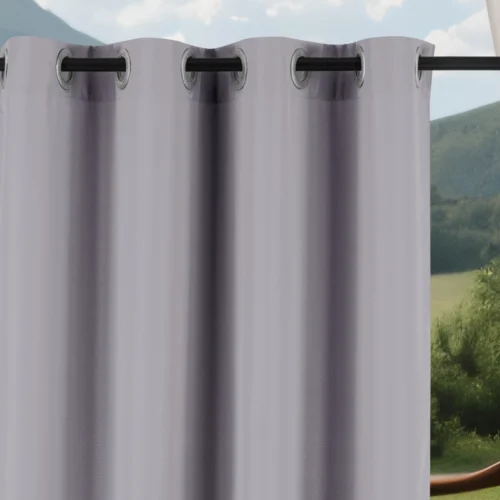 ZMOC-04b Waterdicht Buitengordijn met Ringen - Grijs (200cm hoog)