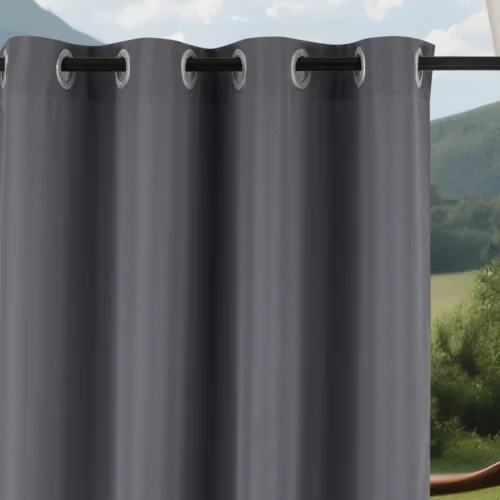 ZMOC-05b Waterdicht Buitengordijn met Ringen - Donkergrijs (200cm hoog)