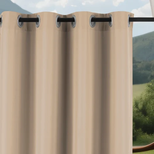 ZMOC-06b Waterdicht Buitengordijn met Ringen - Camel (200cm hoog)