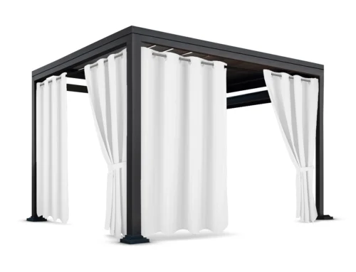 ZMOC-07aa Waterdicht Buitengordijn met Ringen - Wit (200cm hoog)