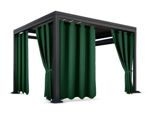 ZMOC-08aa Waterdicht Buitengordijn met Ringen - Donkergroen (200cm hoog)