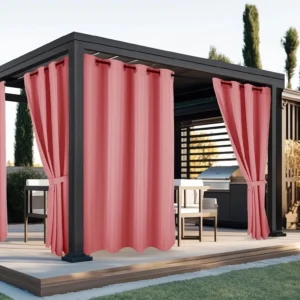 Waterdicht Buitengordijn met Ringen - Koraal (200cm hoog)