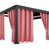 Waterdicht Buitengordijn met Ringen - Koraal (200cm hoog)