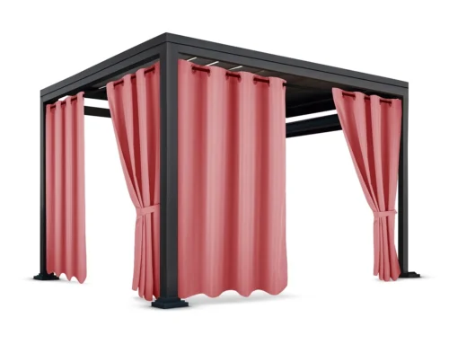 ZMOC-09aa Waterdicht Buitengordijn met Ringen - Koraal (200cm hoog)