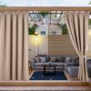 Waterdicht Tuingordijn met Tunnel - Beige (200cm hoog)
