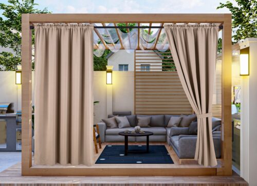 ZMOD-06 Waterdicht Tuingordijn met Tunnel - Beige (200cm hoog)