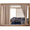 Waterdicht Tuingordijn met Tunnel - Beige (200cm hoog)