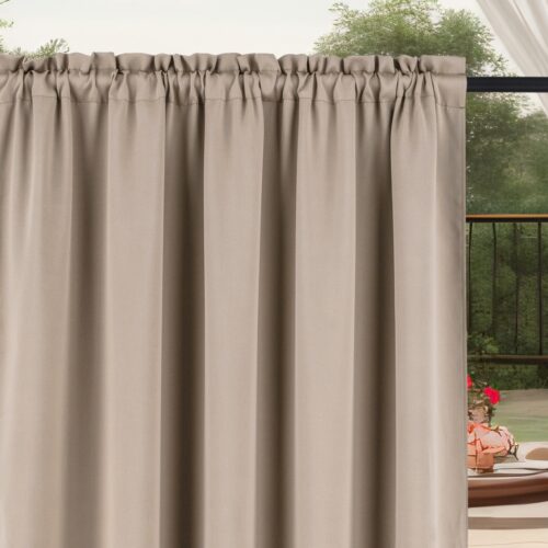 ZMOD-06b Waterdicht Tuingordijn met Tunnel - Beige (200cm hoog)