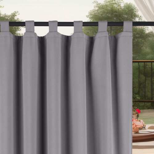 ZMOE-04b Waterdicht Tuingordijn met Lussen – Lichtgrijs (200cm hoog)
