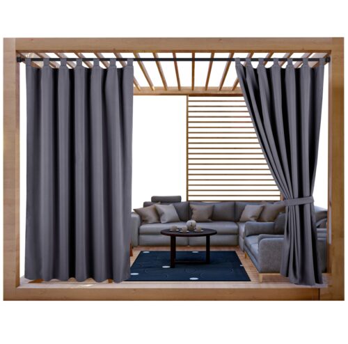 ZMOE-05a Waterdicht Tuingordijn met Lussen – Grijs (200cm hoog)