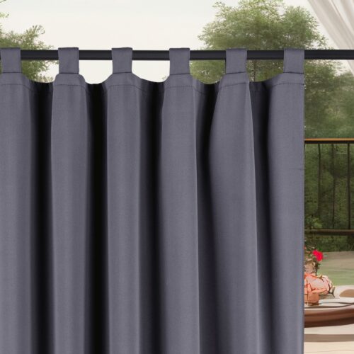 ZMOE-05b Waterdicht Tuingordijn met Lussen – Grijs (200cm hoog)