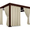Waterdicht Tuingordijn met Plooien - Beige (190cm hoog)