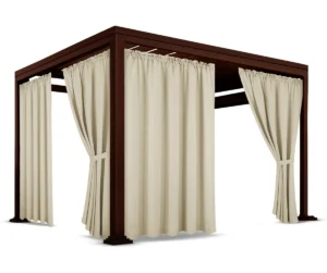 Waterdicht Tuingordijn met Plooien - Beige (190cm hoog)