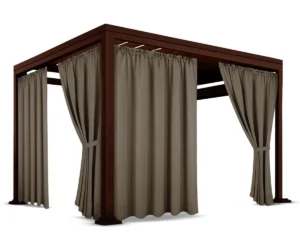 Waterdicht Tuingordijn met Plooien - Taupe (190cm hoog)