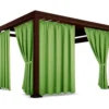 Waterdicht Tuingordijn met Plooien - Groen (190cm hoog)