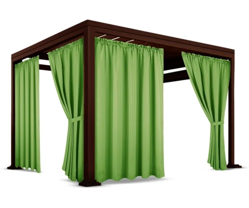 ZMOG-13 Waterdicht Tuingordijn met Plooien - Groen (190cm hoog)