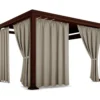 Waterdicht Tuingordijn met Plooien - Beige (190cm hoog)