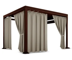 Waterdicht Tuingordijn met Plooien - Beige (190cm hoog)