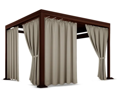 ZMOG-15 Waterdicht Tuingordijn met Plooien - Beige (190cm hoog)