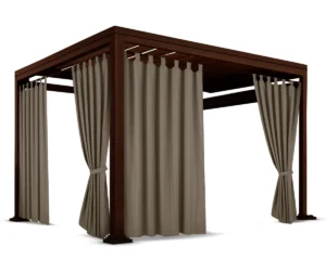 Waterdicht Tuingordijn met Lussen - Taupe (250cm hoog)