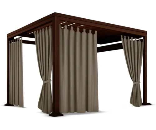 ZMOH-04p Waterdicht Tuingordijn met Lussen - Taupe (250cm hoog)