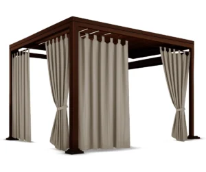 Waterdicht Tuingordijn met Lussen - Beige (250cm hoog)