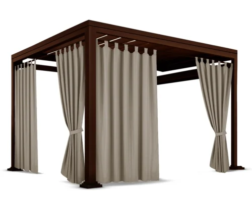 ZMOH-15p Waterdicht Tuingordijn met Lussen - Beige (250cm hoog)