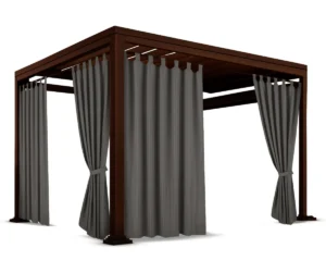 Waterdicht Tuingordijn met Lussen - Stone (250cm hoog)