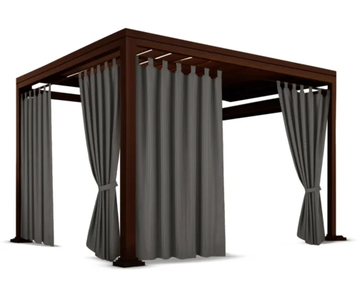 ZMOH-16p Waterdicht Tuingordijn met Lussen - Stone (250cm hoog)