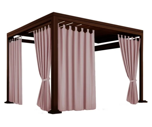 ZMOH-17p Waterdicht Tuingordijn met Lussen - Oudroze (250cm hoog)