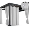 Waterdicht Tuingordijn met Afneembare Lussen - Off-white (190cm hoog)