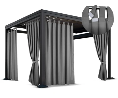 ZMOK-02 Waterdicht Tuingordijn met Afneembare Lussen - Grijs (190cm hoog)