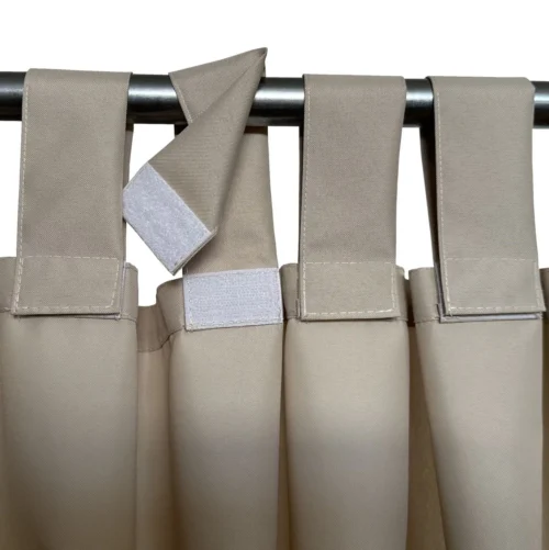 ZMOK-03g Waterdicht Tuingordijn met Afneembare Lussen - Beige (190cm hoog)