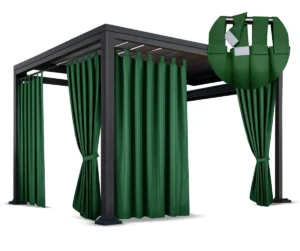 Waterdicht Tuingordijn met Afneembare Lussen - Groen (190cm hoog)