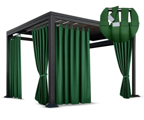 ZMOK-08 Waterdicht Tuingordijn met Afneembare Lussen - Groen (190cm hoog)