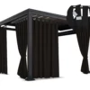 Waterdicht Tuingordijn met Afneembare Lussen - Zwart (190cm hoog)