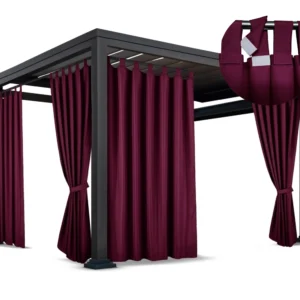 Waterdicht Tuingordijn met Afneembare Lussen - Bordeaux (190cm hoog)